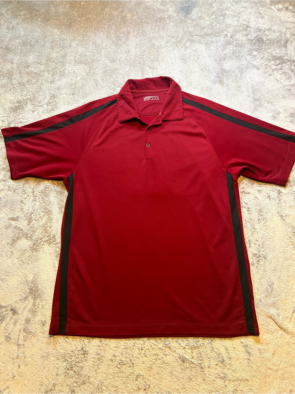 Nike Men's Maroon Polo with Black Trim